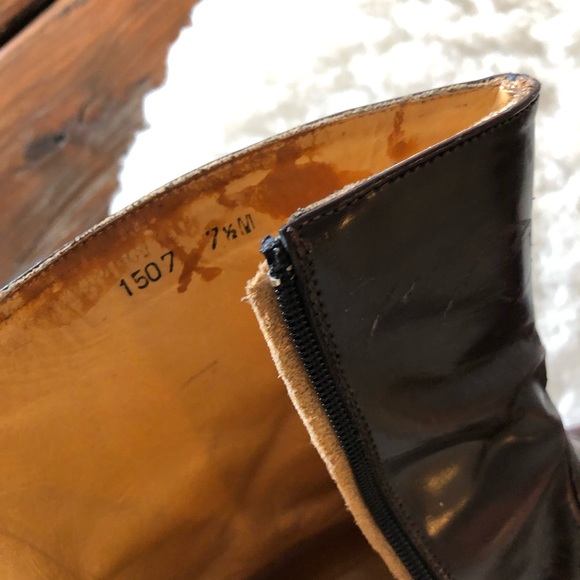 Mario Calugi Brown Leather Boots Size 7.5 - Picture 6 of 8